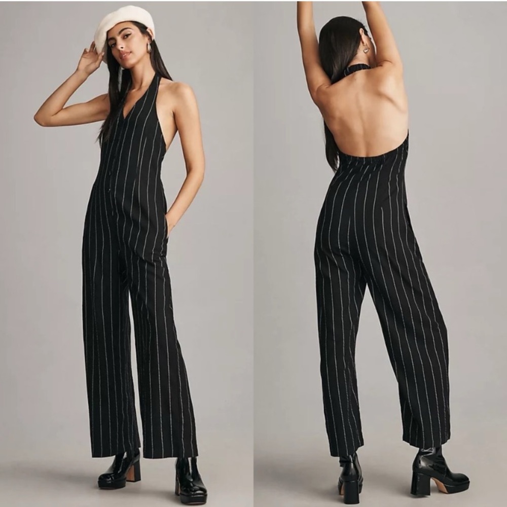 Anthropologie Pinstripe Jumpsuit Romper